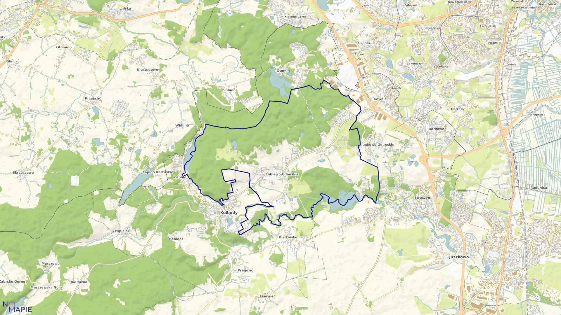 Mapa obrębu Lublewo Gdańskie w gminie Kolbudy
